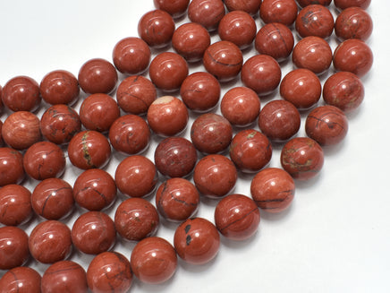 Red Jasper Beads, 12mm Round Beads-RainbowBeads