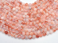 Jade - Peach White 8mm Round-RainbowBeads