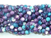Rain Flower Stone Beads, Blue, Purple, 6mm Faceted Round-RainbowBeads