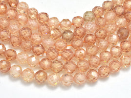 Cubic Zirconia - Light Champagne, CZ beads, 4mm, Faceted-RainbowBeads