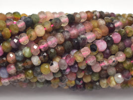 Watermelon Tourmaline Beads, 2x3mm Micro Faceted Rondelle-RainbowBeads