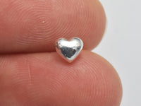 10pcs (5pairs) 925 Sterling Silver Heart Pad Earring Stud Post, 5x4.5mm Heart Pad, 11mm Long-RainbowBeads