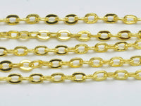 3m (9.9feet) Gold Plated Oval Chain, Brass Oval Chain, Jewelry Chain, 1.8x2.6mm-RainbowBeads