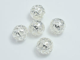 2pcs 9mm 925 Sterling Silver Beads, 9mm Filigree Round-RainbowBeads