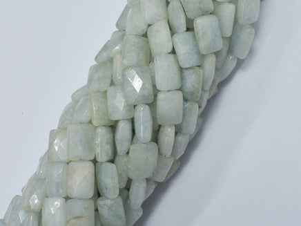 Aquamarine 8x10mm Faceted Rectangle-RainbowBeads