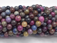 Ruby Sapphire Beads, 7mm (7.4mm) Round-RainbowBeads
