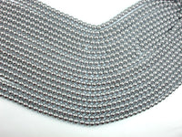 Hematite Beads, Silver, 6mm Round Beads-RainbowBeads