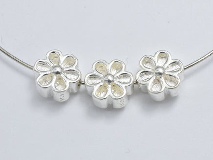 2pcs 925 Sterling Silver Beads - Flower, 8mm-RainbowBeads