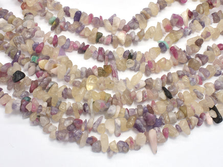 Pink Tourmaline, 7-10mm, Chips, 32 Inch-RainbowBeads