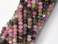 Watermelon Tourmaline Beads, 2.8x4mm Micro Faceted Rondell-RainbowBeads