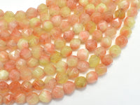 Jade - Multi Color, 8mm Faceted Star Cut Round, 15 Inch-RainbowBeads
