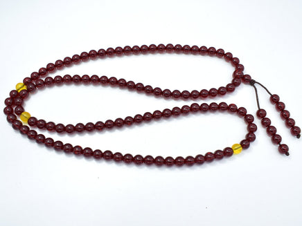 Blood Amber Resin, 8mm(5.8mm) Round Beads, 33 Inch, Approx 108 beads-RainbowBeads