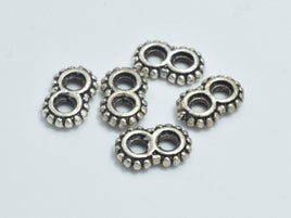 8pcs 925 Sterling Silver Spacers-Antique Silver, 8x5mm Spacer, 2 Hole Spacer, 2 Hole Connector-RainbowBeads