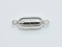 10pcs 6x19mm Magnetic Bullet Clasp-Silver, Plated Brass-RainbowBeads