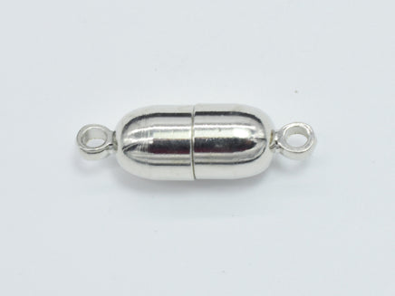 10pcs 6x19mm Magnetic Bullet Clasp-Silver, Plated Brass-RainbowBeads