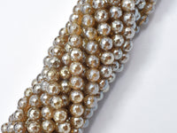 Mystic Coated Agate-Gray, 6mm Faceted Round-RainbowBeads