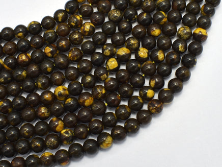 Malaysia Jade - Brown & Yellow 6mm Round-RainbowBeads