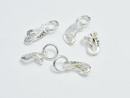 925 Sterling Silver Clasp, S Hook, 10x5mm-RainbowBeads