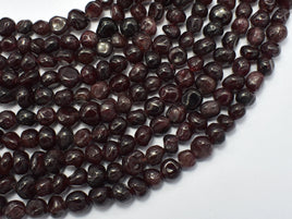 Red Garnet Beads, 6x7mm, Pebble Nugget Beads-RainbowBeads