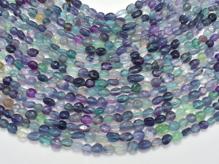 Fluorite Beads, Approx. 6x8mm Nugget Beads, 15.5 Inch-RainbowBeads