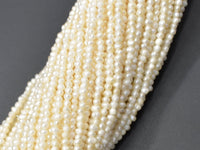 Fresh Water Pearl Beads-White, Approx 1.8-2mm Potato Beads-RainbowBeads