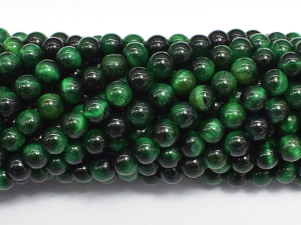 Tiger Eye-Green 6mm Round-Rainbow Beads