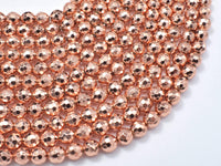 Hematite Beads-Rose Gold, 6mm Faceted Round-RainbowBeads