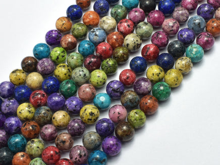 Sesame Jasper-Multi Color 8mm Round Beads, 15 Inch-RainbowBeads
