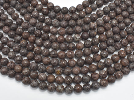 Brown Snowflake Obsidian Beads, Round, 8mm-RainbowBeads