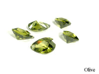 CZ beads, Faceted Pear, 7x10mm-RainbowBeads