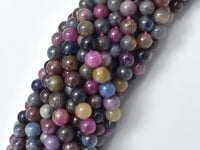 Ruby Sapphire Beads, 7mm (7.4mm) Round-RainbowBeads
