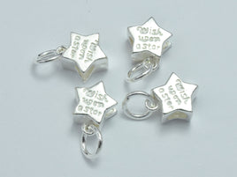 1pc 925 Sterling Silver Charms, Star Charms, Star Bails Connector, 8mm-RainbowBeads