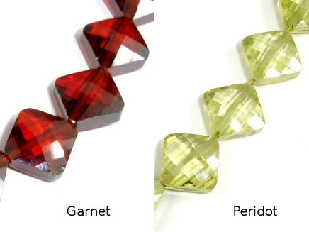 CZ bead, 9 x 9mm Faceted Diamond-RainbowBeads