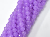 Jade - Purple, 8mm Round Beads, 15 Inch-RainbowBeads