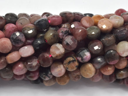 Rhodonite, 4mm Faceted Coin-RainbowBeads