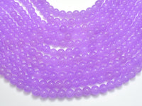 Jade - Purple, 8mm Round Beads, 15 Inch-RainbowBeads