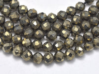 Pyrite Beads, 3mm Micro Faceted Round-RainbowBeads