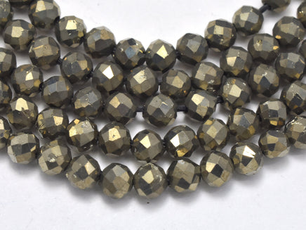 Pyrite Beads, 3mm Micro Faceted Round-RainbowBeads