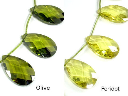 CZ bead, 12mm x 20mm Faceted Pear Briolette-RainbowBeads