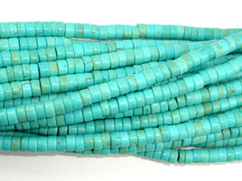 Turquoise Howlite Beads, 2x4mm Heishi Beads-RainbowBeads