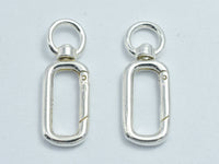 1pc 925 Sterling Silver Swivel Clasp, Spring Gate Rectangle Clasp 21x7.5mm-RainbowBeads