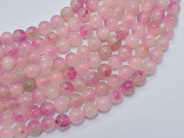 Jade - Pink 8mm Round Beads-RainbowBeads