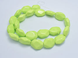 Howlite Turquoise Beads-Apple Green, 14x18mm Faceted Free Form Beads-RainbowBeads