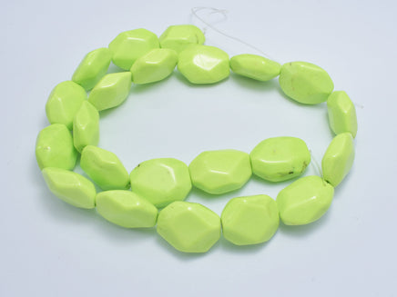 Howlite Turquoise Beads-Apple Green, 14x18mm Faceted Free Form Beads-RainbowBeads
