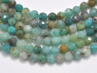 Natural Chrysocolla, 3.3-3.5mm Micro Faceted Round-RainbowBeads