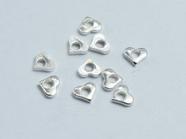Approx. 50pcs 925 Sterling Silver Heart Spacer, 3x2.6mm-RainbowBeads