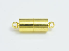 10pcs 6x19mm Magnetic Cylinder Clasp-Gold, Plated Brass-RainbowBeads