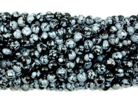 Snowflake Obsidian Beads, Round, 6mm-RainbowBeads