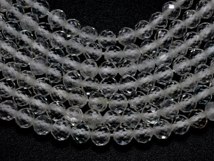 White Topaz Beads, 3.5mm Micro Faceted Round-RainbowBeads