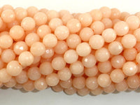 Jade Beads, Peach, 8mm Faceted Round-RainbowBeads